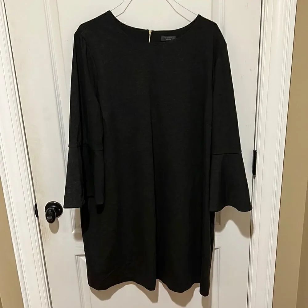New The Limited Collection Gray Bell Sleeve with Zipper back Dress